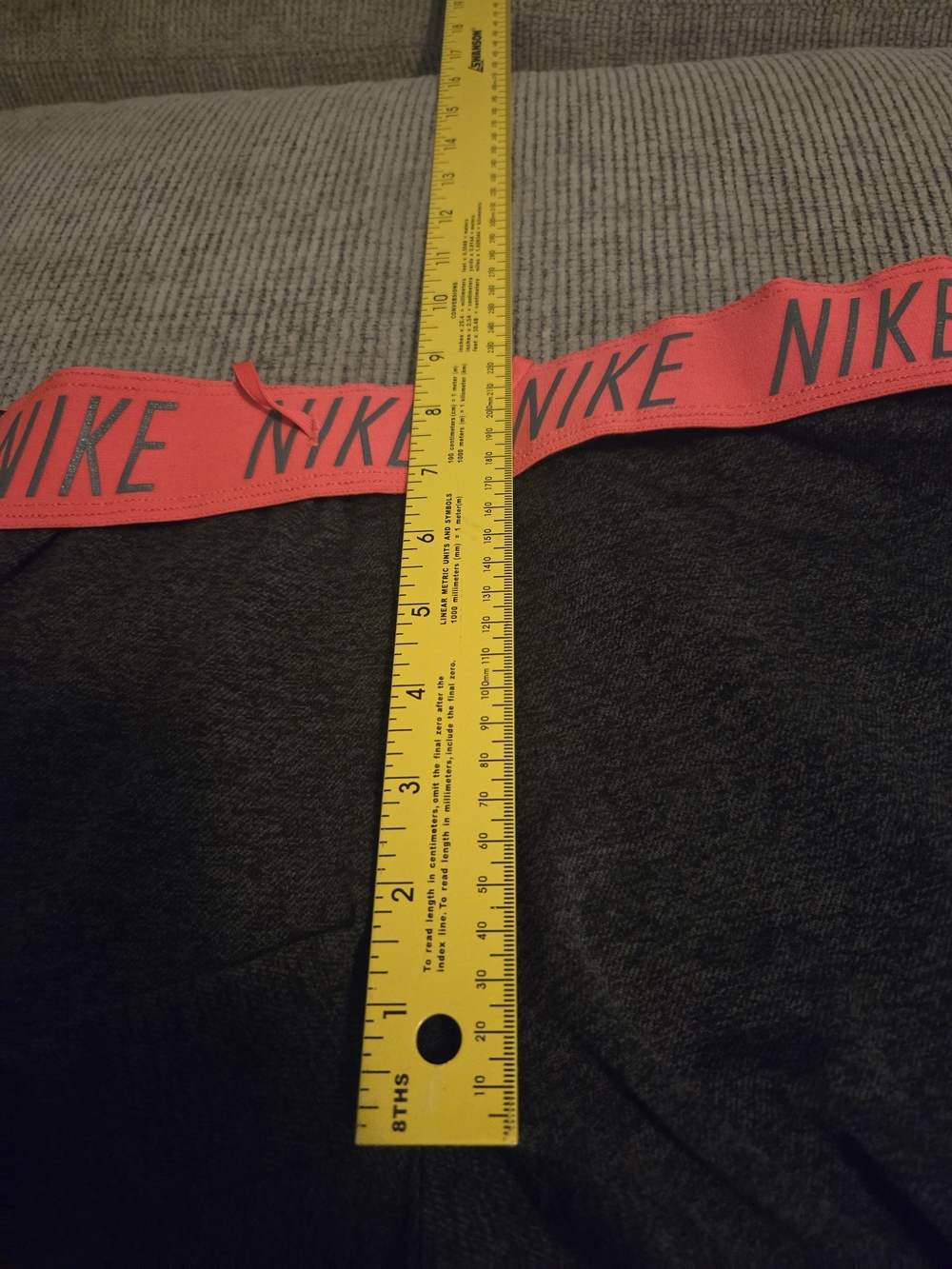 Nike Women's Dark Gray Shorts with Pink Waistband - Picture 7 of 10